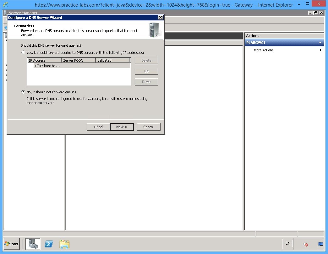 Practice Labs screenshot.